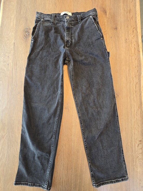 Hollister Other - Hollister Baggy Carpenter Jeans Mens 30x32 Black Utility Wide Leg Denim